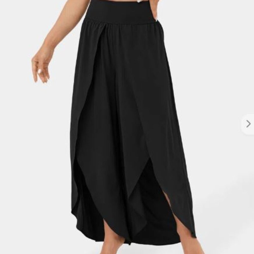 Halara Breezeful High Waisted Waistband Pocket Palazzo Flowy Split Wide Leg